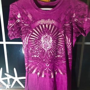 Sinful wings shirt. Crystals front and back.